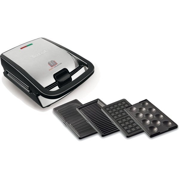Tefal Waffeleisen SW854D Snack Collection, 700 W, inkl. 4 antihaft Plattensets, vielfältige Funktionen, erweiterbar