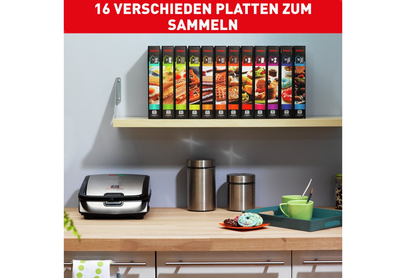 Tefal Waffeleisen SW854D Snack Collection, 700 W, inkl. 4 antihaft Plattensets, vielfältige Funktionen, erweiterbar – Bild 3 von 5