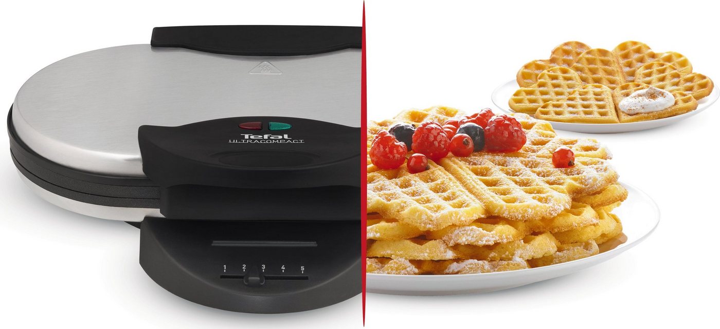 Tefal Waffeleisen WM311D, 1200 W, 2 Herzwaffeln gleichzeitig, stufenloser Temperatur für Wunsch-Bräunung – Bild 2 von 5