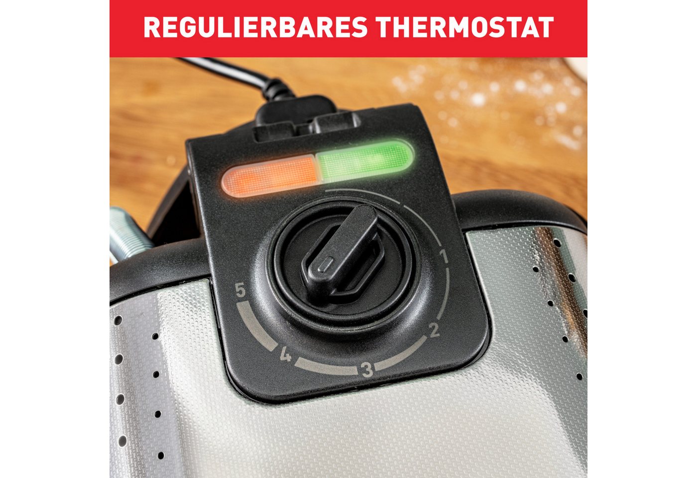 Tefal Waffeleisen WM756D Kingsize, 1200 W, für 2 belgische Waffeln, mit Dreh-Funktion, antihaftbeschichtet – Bild 4 von 5