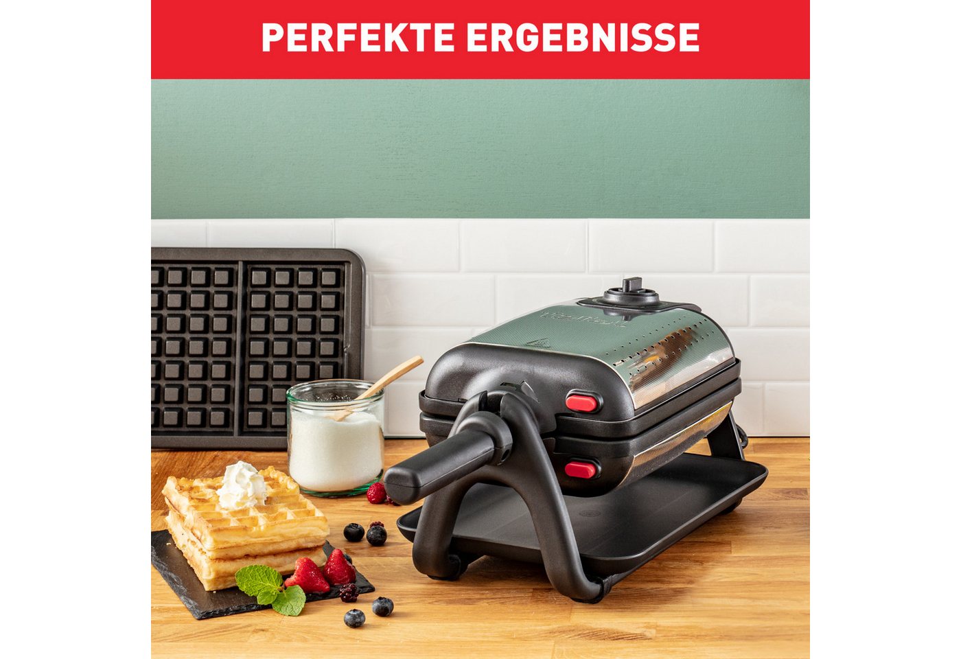 Tefal Waffeleisen WM756D Kingsize, 1200 W, für 2 belgische Waffeln, mit Dreh-Funktion, antihaftbeschichtet – Bild 5 von 5