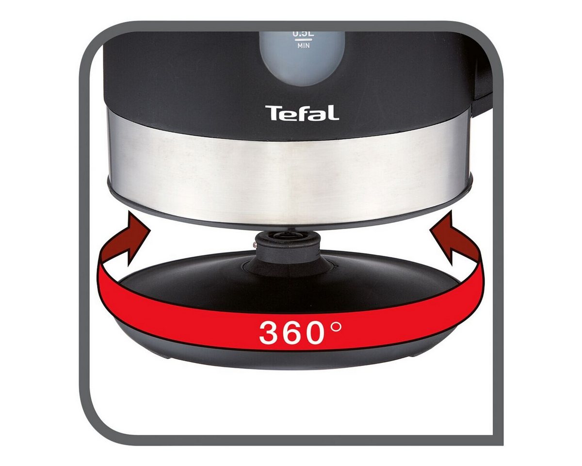 Tefal Wasserkocher KO3308 Snow, 1.7 l, 2400 W, 1,7 Liter, 2400 Watt, mit 2 Wasserstandsanzeigen, kabellos – Bild 3 von 5