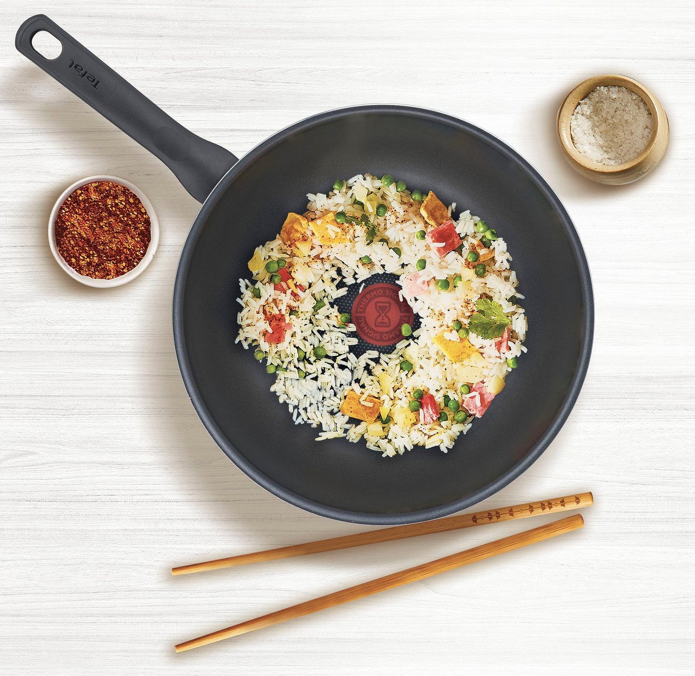 Tefal Wok Day by Day, Aluminium, Antihaftversiegelung, Thermo-Spot Temperaturanzeiger, 28 cm – Bild 5 von 5