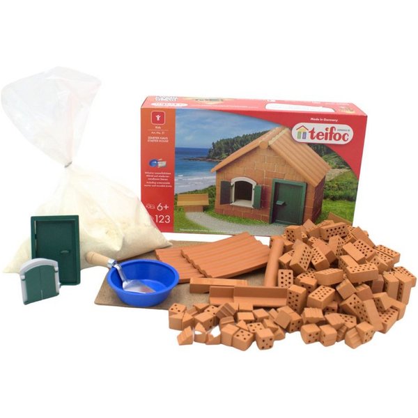 teifoc Starter Haus Steinbaukasten, (Bausatz für Kinder ab 6 Jahren, 123 St., Kreativset), wasserlöslich & natürlich