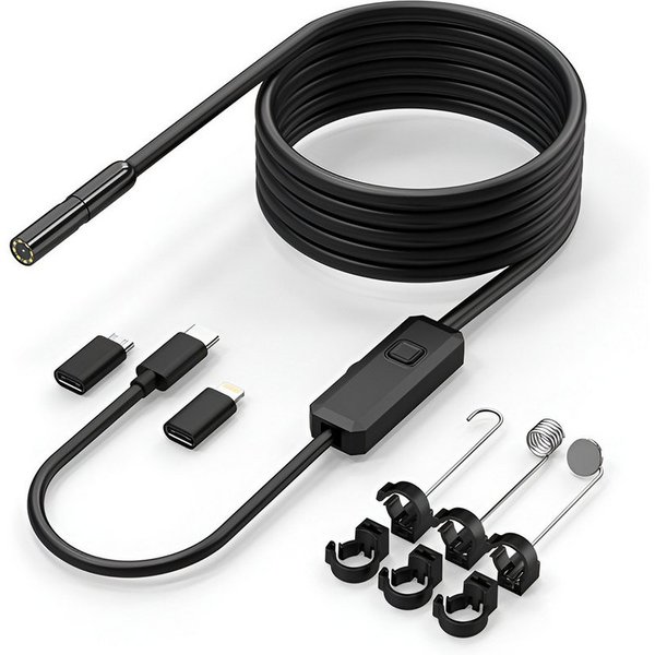Tekoo HD Endoskopkamera für iPhone & Android, Handy Endoskop Kamera, IP67 Inspektionskamera (Full HD, 1x opt. Zoom)