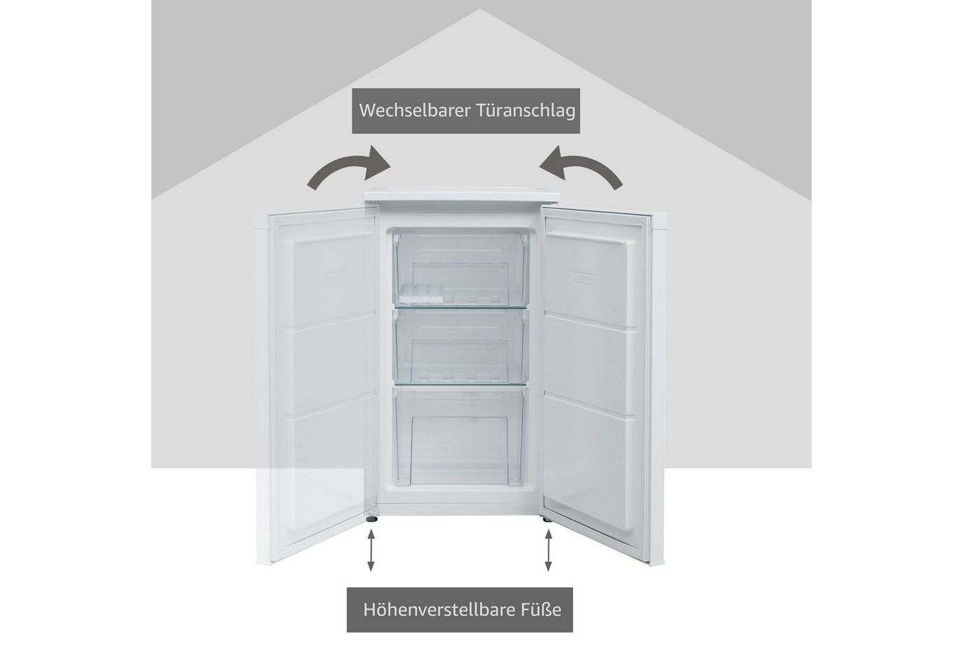 Telefunken Gefrierschrank CF-34-101-W, 82.1 cm hoch, 48 cm breit, Tischgefrierschrank, 63 L Gesamt-Nutzinhalt, Leise & Effizient – Bild 3 von 5
