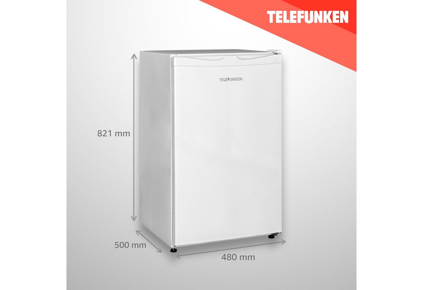 Telefunken Kühlschrank CF-31-121-W, 82.1 cm hoch, 48 cm breit, Ohne Gefrierfach, Freistehend, 90 Liter Nutzinhalt, Klein, Weiß – Bild 5 von 5