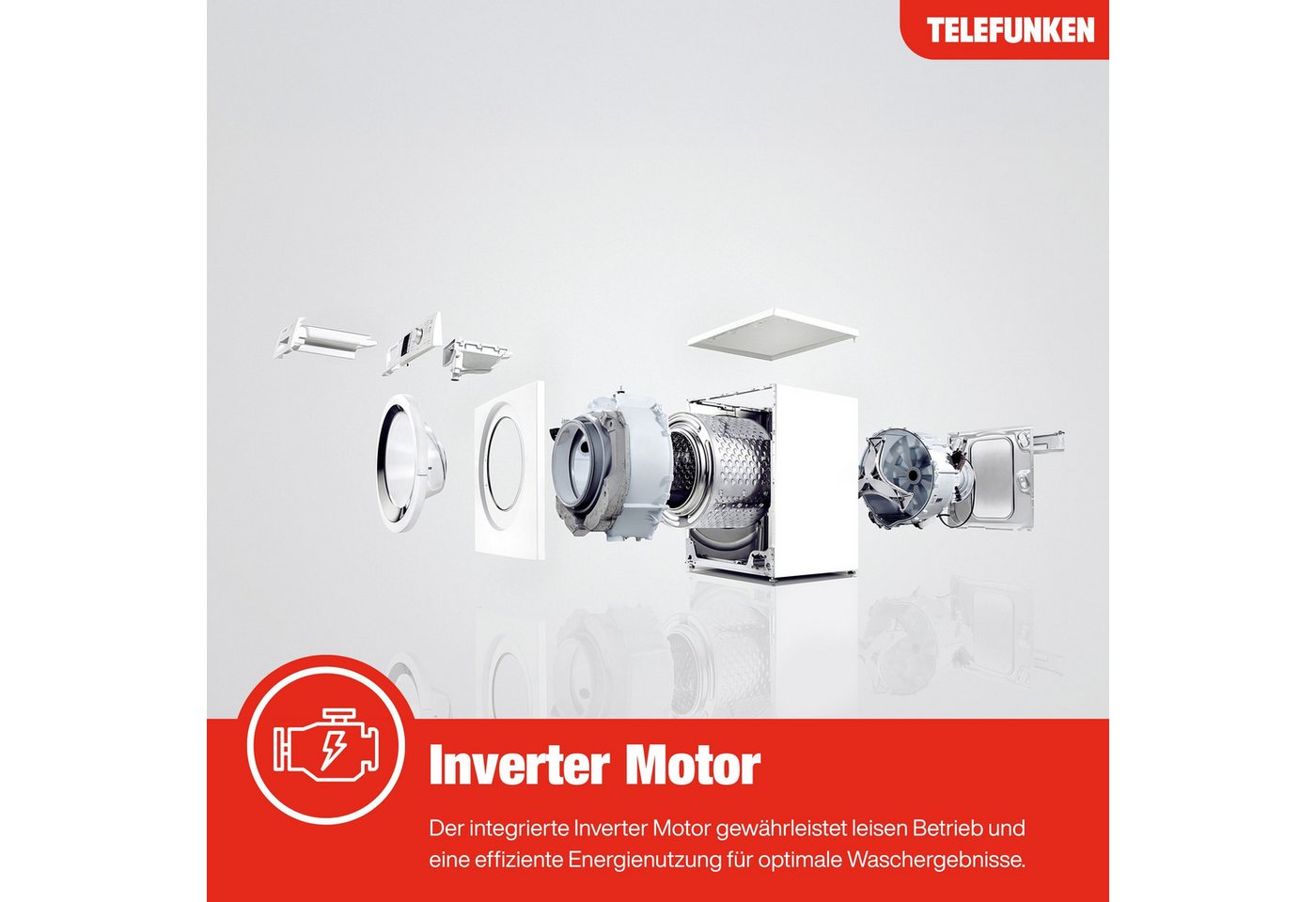 Telefunken Waschmaschine W714AS1DI, 7 kg, 1400 U/min, Frontlader, Inverter Motor, AquaStop, 7kg, leise, effizient, dark inox – Bild 4 von 5