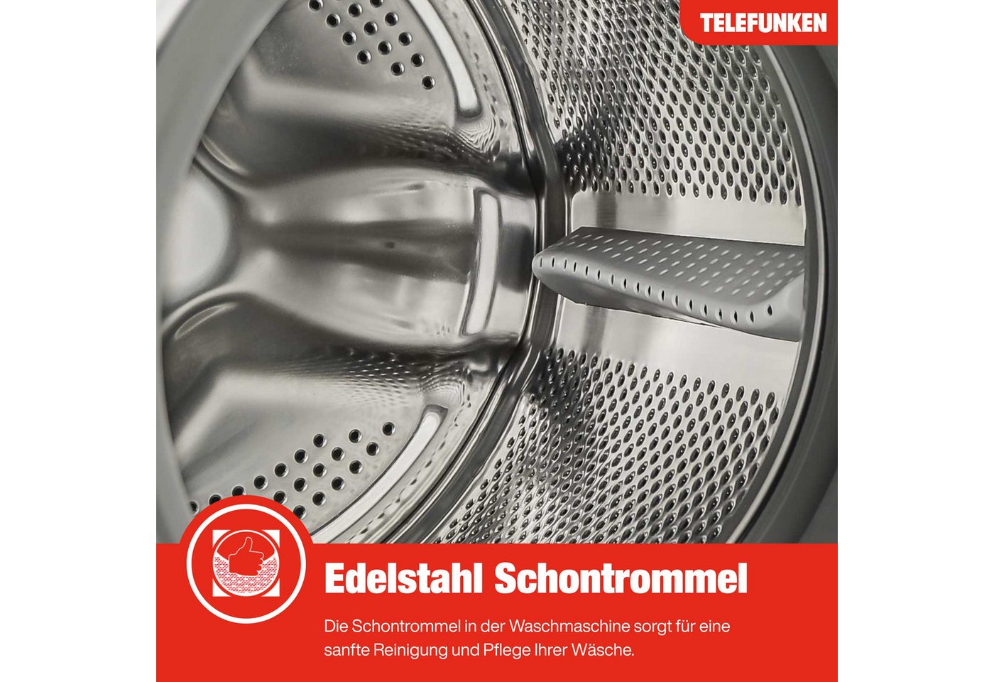 Telefunken Waschmaschine W714AS1DI, 7 kg, 1400 U/min, Frontlader, Inverter Motor, AquaStop, 7kg, leise, effizient, dark inox – Bild 5 von 5