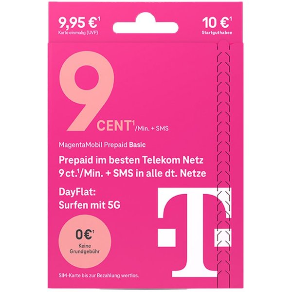 Telekom MagentaMobil Prepaid Basic mit 10 € Startguthaben Prepaidkarte