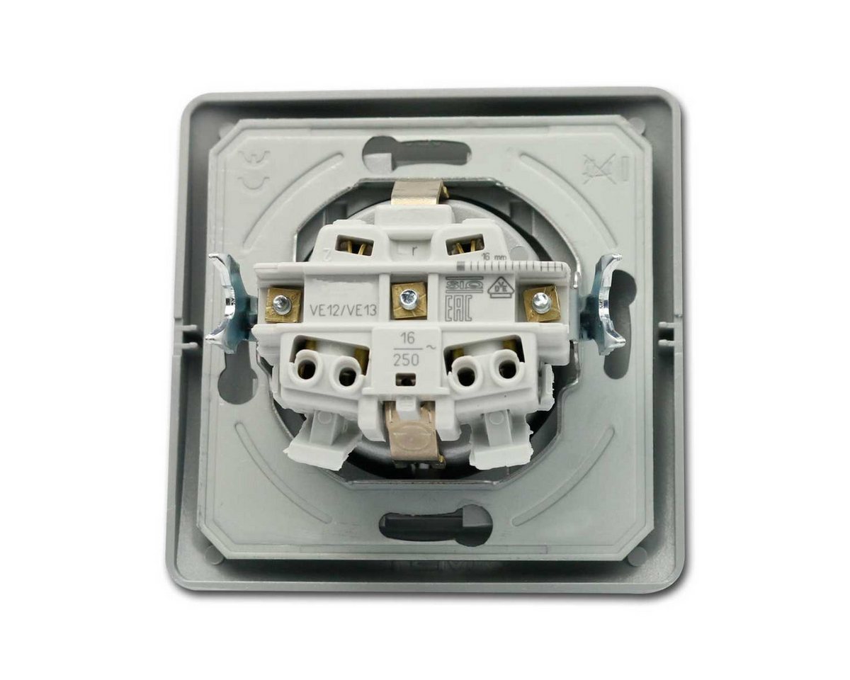 TEM Unterputz-Steckdose EKONOMIK Schuko-Steckdose silber, 250V~/16A, UP – Bild 3 von 4