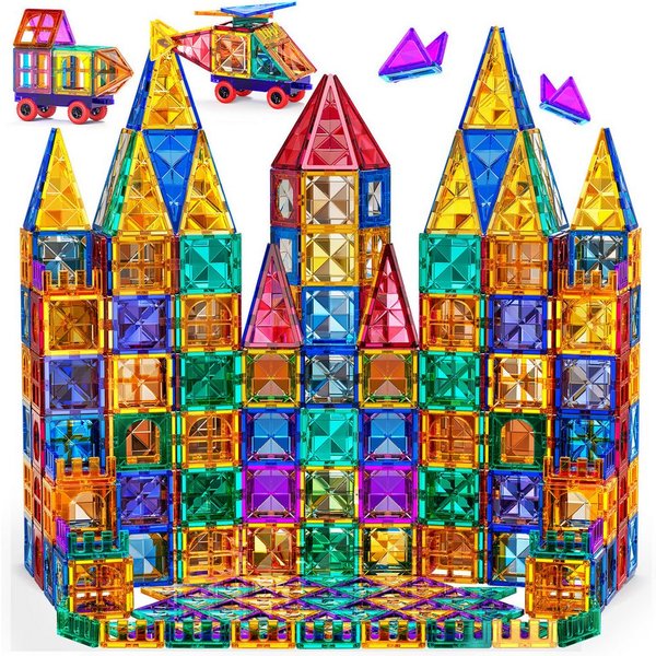 TEMI agnetspielzeug Magneten Kinder Magnetbausteine Magnet Magnetspielbausteine, (Set, 180 St., 80/102/150/180 Teile), Geschenk für 3, 4, 5, 6, 7, 8, 9 Jahre Ki