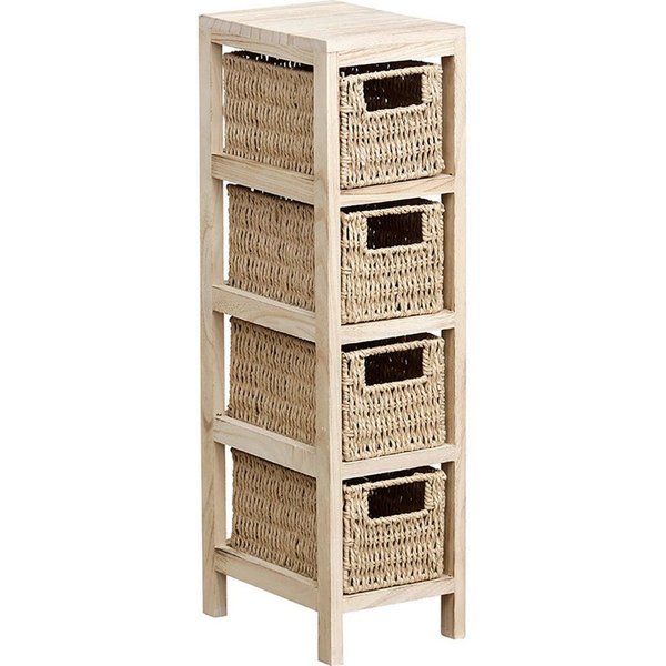 TENDANCE Badkommode Regal Korbregal Korbkommode Badregal Holz Landhaus Kommode