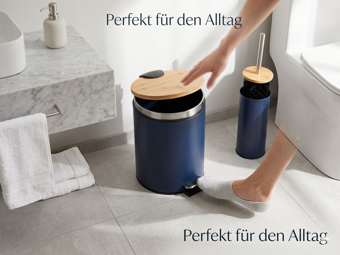TENDANCE Kosmetikeimer Tretmülleimer Abfalleimer 3 L Mülleimer mit Absenkautomatik, mit Absenkautomatik – Bild 2 von 4