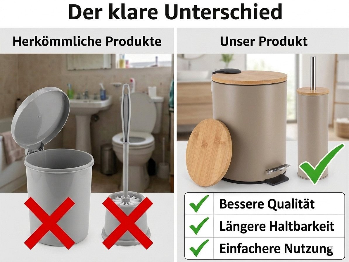TENDANCE Kosmetikeimer Tretmülleimer Abfalleimer 3 L Mülleimer mit Absenkautomatik, mit Absenkautomatik – Bild 4 von 4