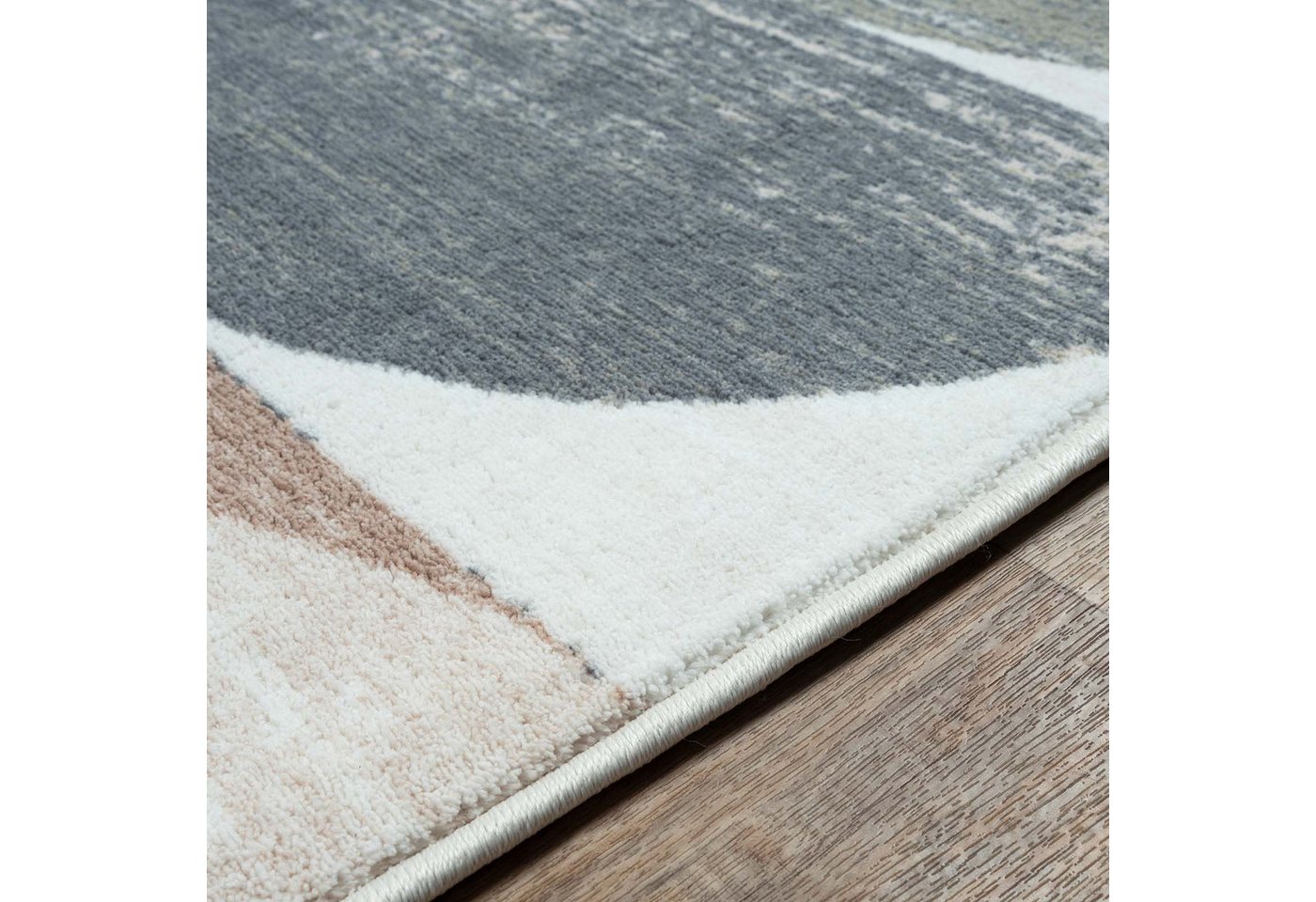 TaraCarpet Teppich Kurzflorteppich TaraCarpet Empire Retromuster absolut Modern fürs, rechteckig, Höhe: 14 mm, Retro Design in modernen Wohnfarben blau – Bild 4 von 5