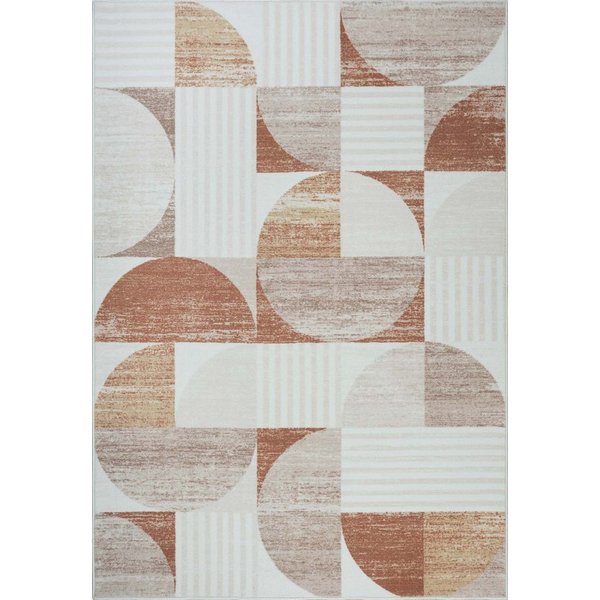 TaraCarpet Teppich Kurzflorteppich TaraCarpet Empire Retromuster absolut Modern fürs, rechteckig, Höhe: 14 mm, Retro Design in modernen Wohnfarben terracotta