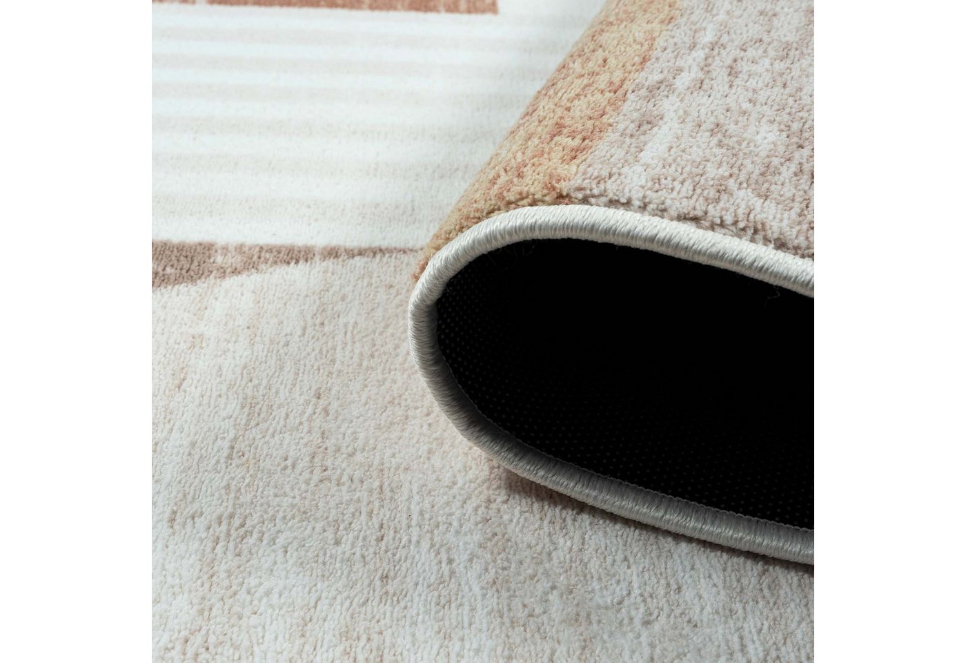 TaraCarpet Teppich Kurzflorteppich TaraCarpet Empire Retromuster absolut Modern fürs, rechteckig, Höhe: 14 mm, Retro Design in modernen Wohnfarben terracotta – Bild 5 von 5