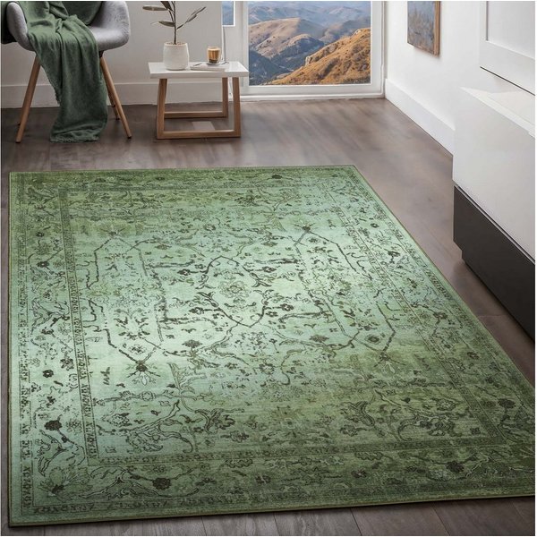 TaraCarpet Teppich Kurzflorteppich TaraCarpet Rainbow Oriental moderner Orientteppich, rechteckig, Höhe: 14 mm, Orientalisches Design in grün auch für das Jugen