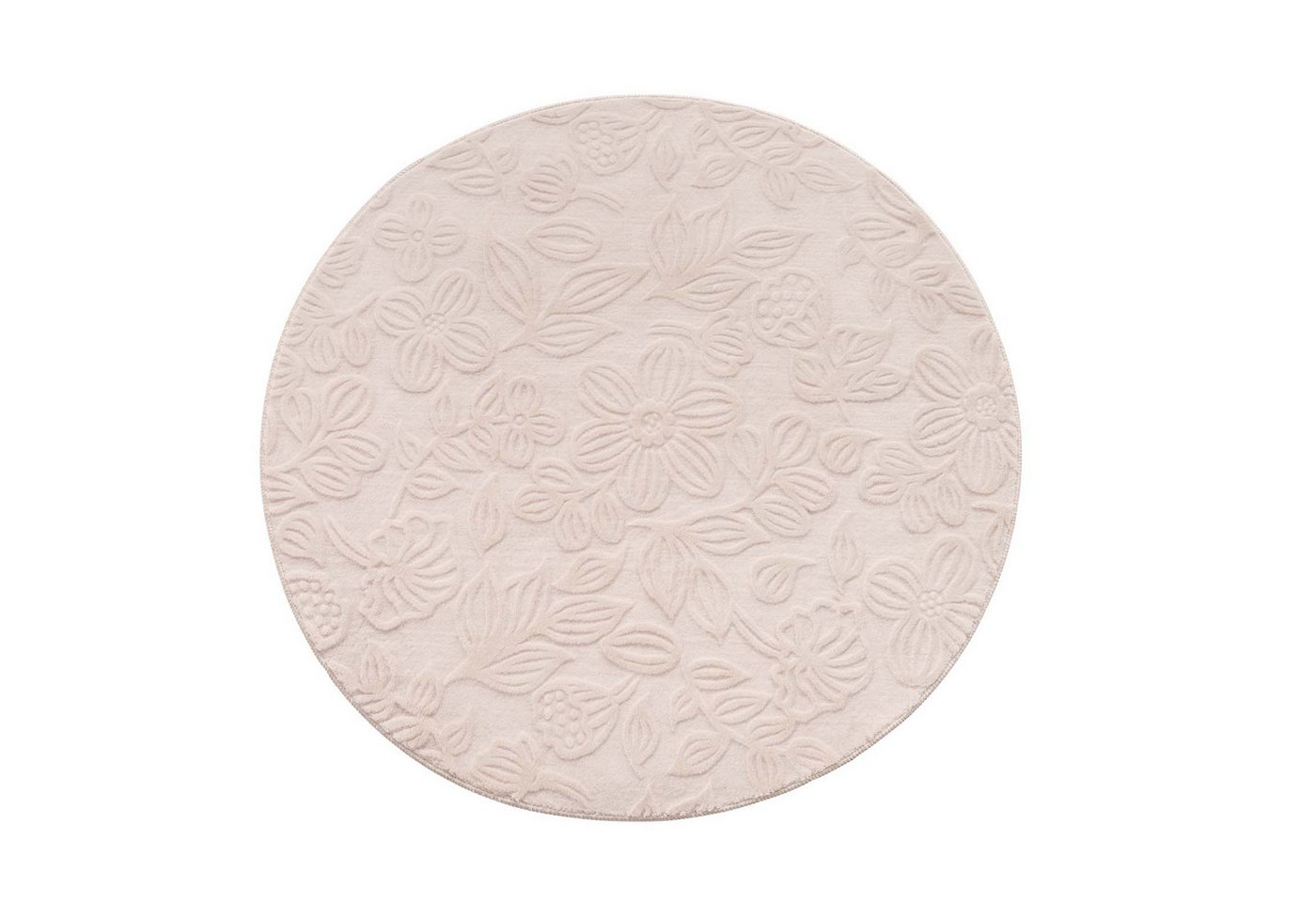 TaraCarpet Teppich TaraCarpet Homestyle 375 Flora, rechteckig, Höhe: 10 mm, Blätteroptik hoch-tief weich waschbar beige 50x80 – Bild 4 von 5