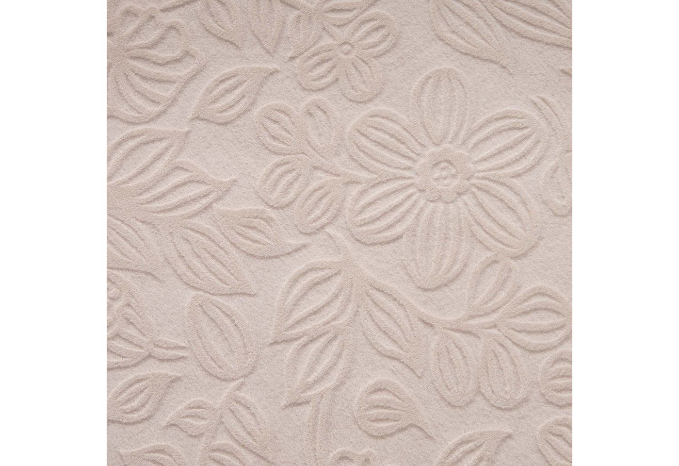 TaraCarpet Teppich TaraCarpet Homestyle 375 Flora, rechteckig, Höhe: 10 mm, Blätteroptik hoch-tief weich waschbar beige 50x80 – Bild 5 von 5