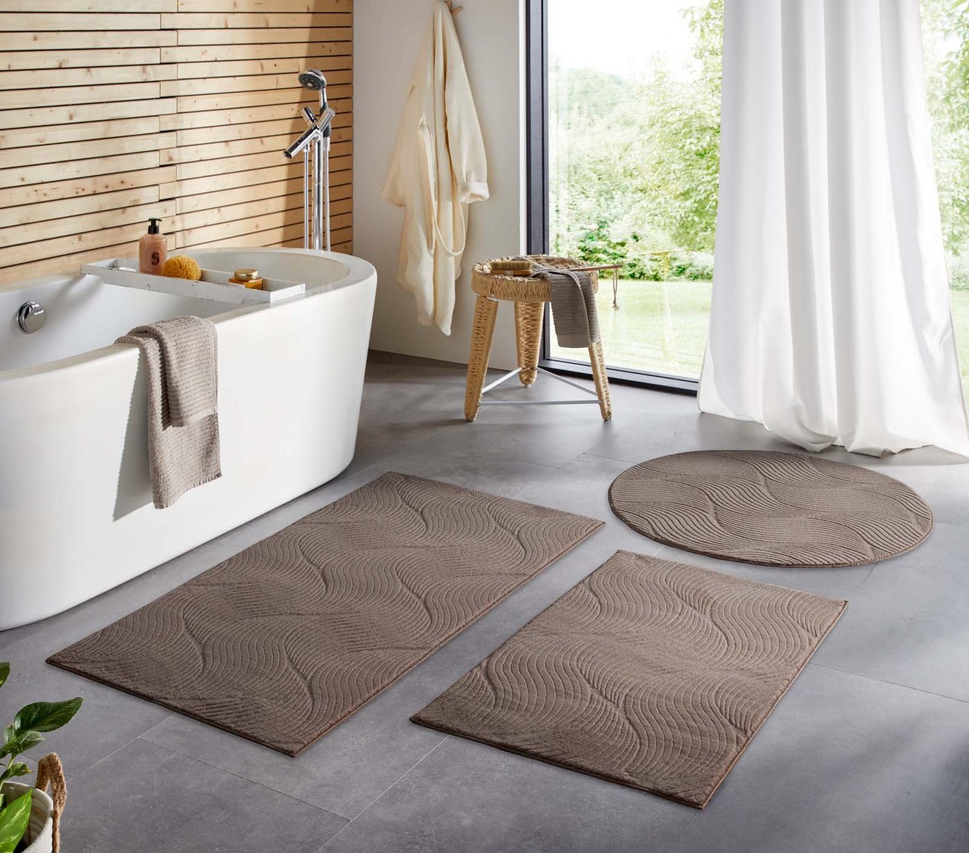 TaraCarpet Teppich TaraCarpet Homestyle 392 Shell, rechteckig, Höhe: 10 mm, Felloptik hoch-tief weich waschbar Düne taupe 50x80 – Bild 2 von 5