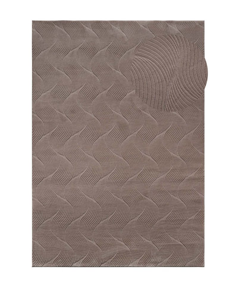 TaraCarpet Teppich TaraCarpet Homestyle 392 Shell, rechteckig, Höhe: 10 mm, Felloptik hoch-tief weich waschbar Düne taupe 50x80 – Bild 3 von 5