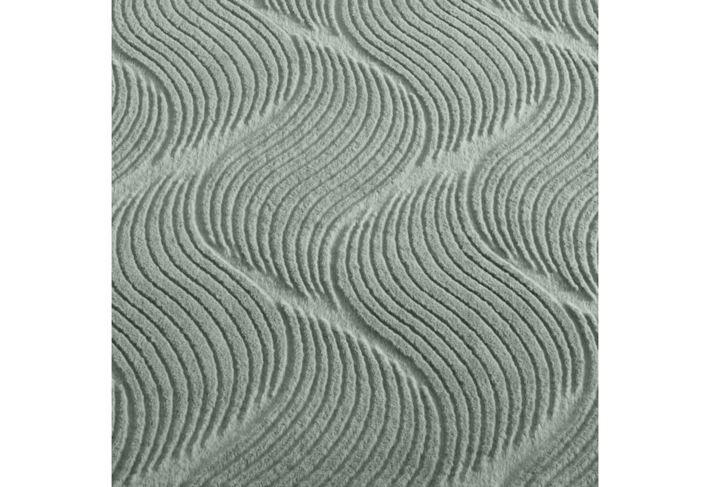 TaraCarpet Teppich TaraCarpet Homestyle 392 Shell, rund, Höhe: 10 mm, Felloptik hoch-tief weich waschbar Düne grün 120x120 rund – Bild 3 von 5