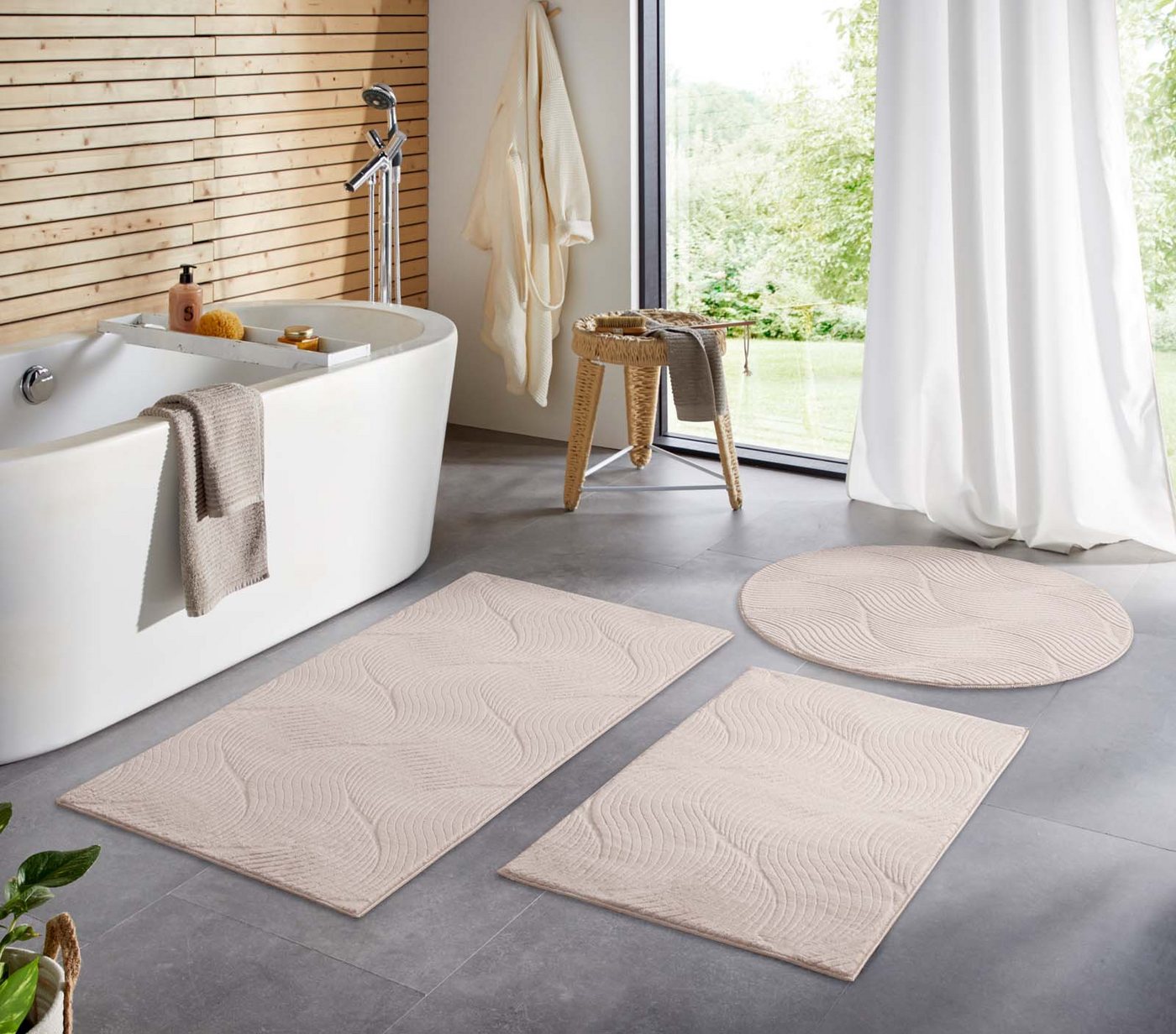 TaraCarpet Teppich TaraCarpet Homestyle 392 Shell, rechteckig, Höhe: 10 mm, Felloptik hoch-tief weich waschbar Düne beige 50x80 – Bild 2 von 5