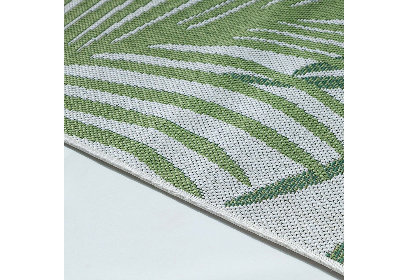 TaraCarpet Teppich TaraCarpet Regina Palme Wohnzimmer,Schlafzimmer,Esszimmer grün, rechteckig, Höhe: 7 mm, Küche Flur Terrasse Garten Balkon 120x160 – Bild 5 von 5