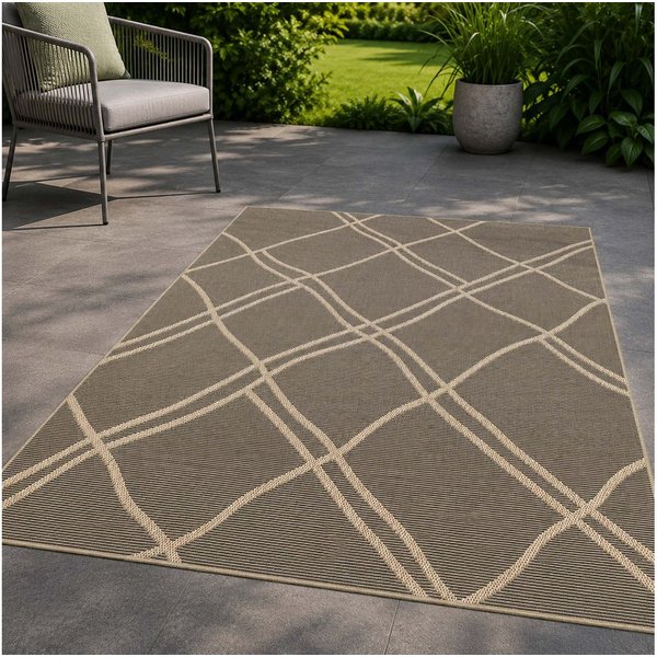 TaraCarpet Teppich TaraCarpet Regina Raute Wohnzimmer,Schlafzimmer,Esszimmer natur, rechteckig, Höhe: 7 mm, Küche Flur Terrasse Garten Balkon 80x150