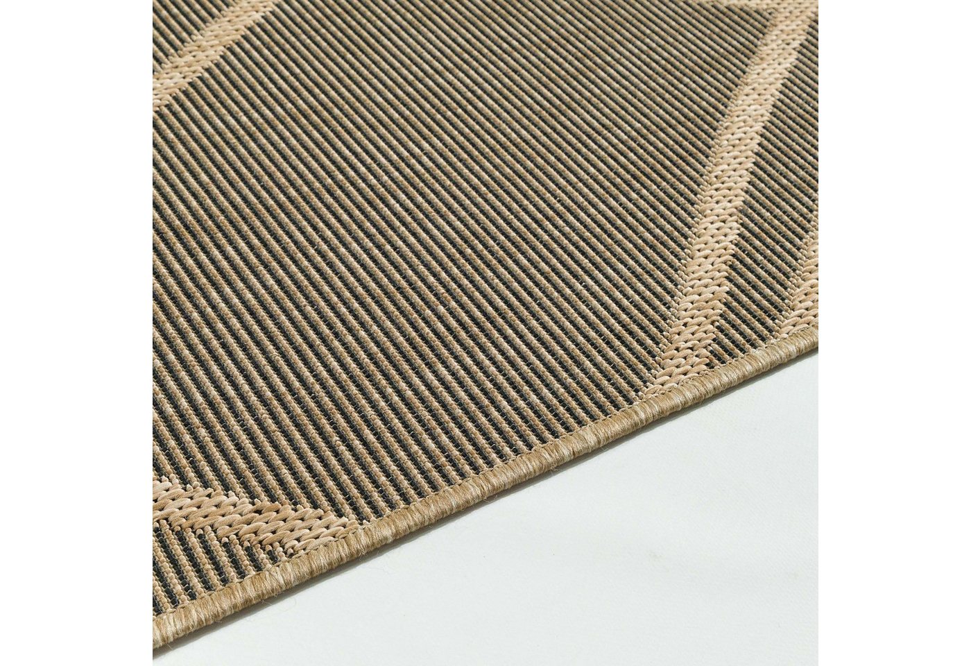 TaraCarpet Teppich TaraCarpet Regina Raute Wohnzimmer,Schlafzimmer,Esszimmer natur, rechteckig, Höhe: 7 mm, Küche Flur Terrasse Garten Balkon 80x150 – Bild 5 von 5