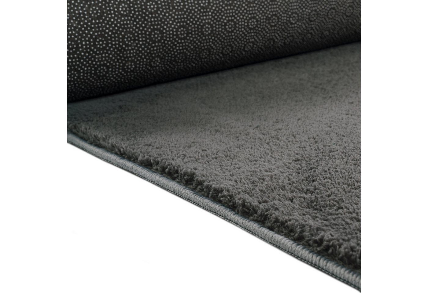 TeppichHome24 Teppich Anthrazit Teppich weich dekorativ pflegeleicht ideal, rechteckig – Bild 4 von 5