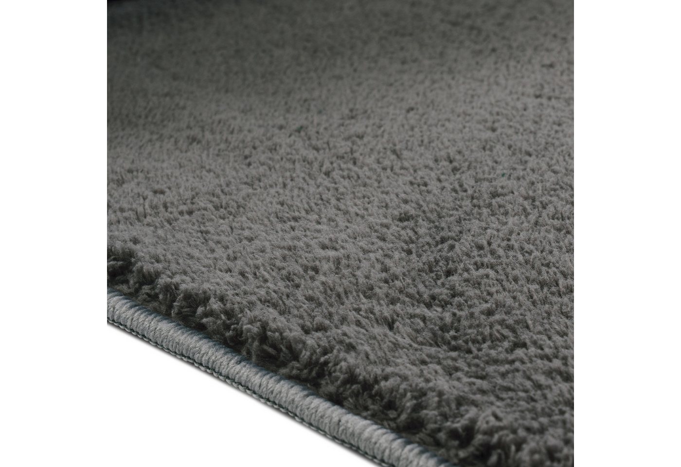 TeppichHome24 Teppich Anthrazit Teppich weich dekorativ pflegeleicht ideal, rechteckig – Bild 5 von 5