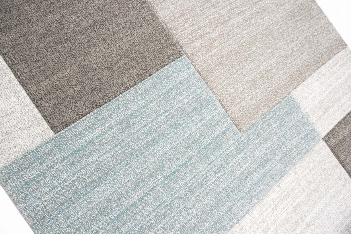 TeppichHome24 Teppich Designer Teppich mit Karo Muster Pastellfarben Blau Creme Beige, rechteckig – Bild 2 von 3