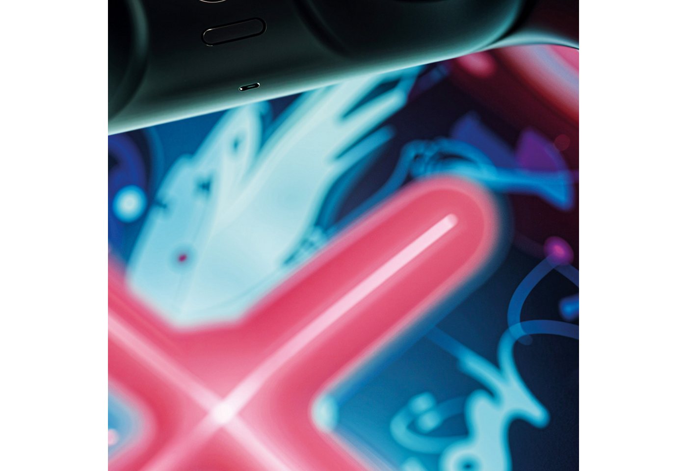 TeppichHome24 Teppich Gaming Teppich mit neonfarbigen Symbolen, rechteckig, pflegeleicht, gleichmäßige Oberfläche, für Fußbodenheizung geeignet – Bild 5 von 5