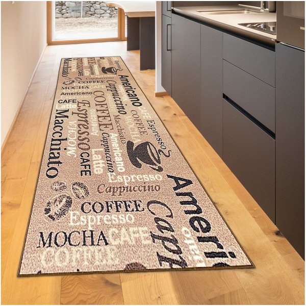 TeppichHome24 Teppich Kuechenteppich Modern, Höhe: 5 mm, pflegeleicht, robust, für Fussbodenheizung geeignet