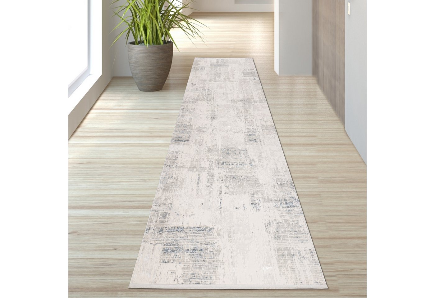 TeppichHome24 Teppich Moderner glänzender Wohnzimmer-Teppich in blau-weiß, rechteckig, Höhe: 5 mm – Bild 3 von 5