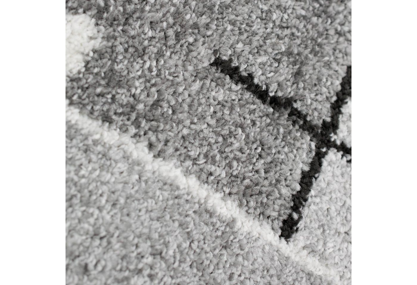 TeppichHome24 Teppich Moderner Teppich mit abstrakten Quadraten schwarz grau, rechteckig – Bild 4 von 5