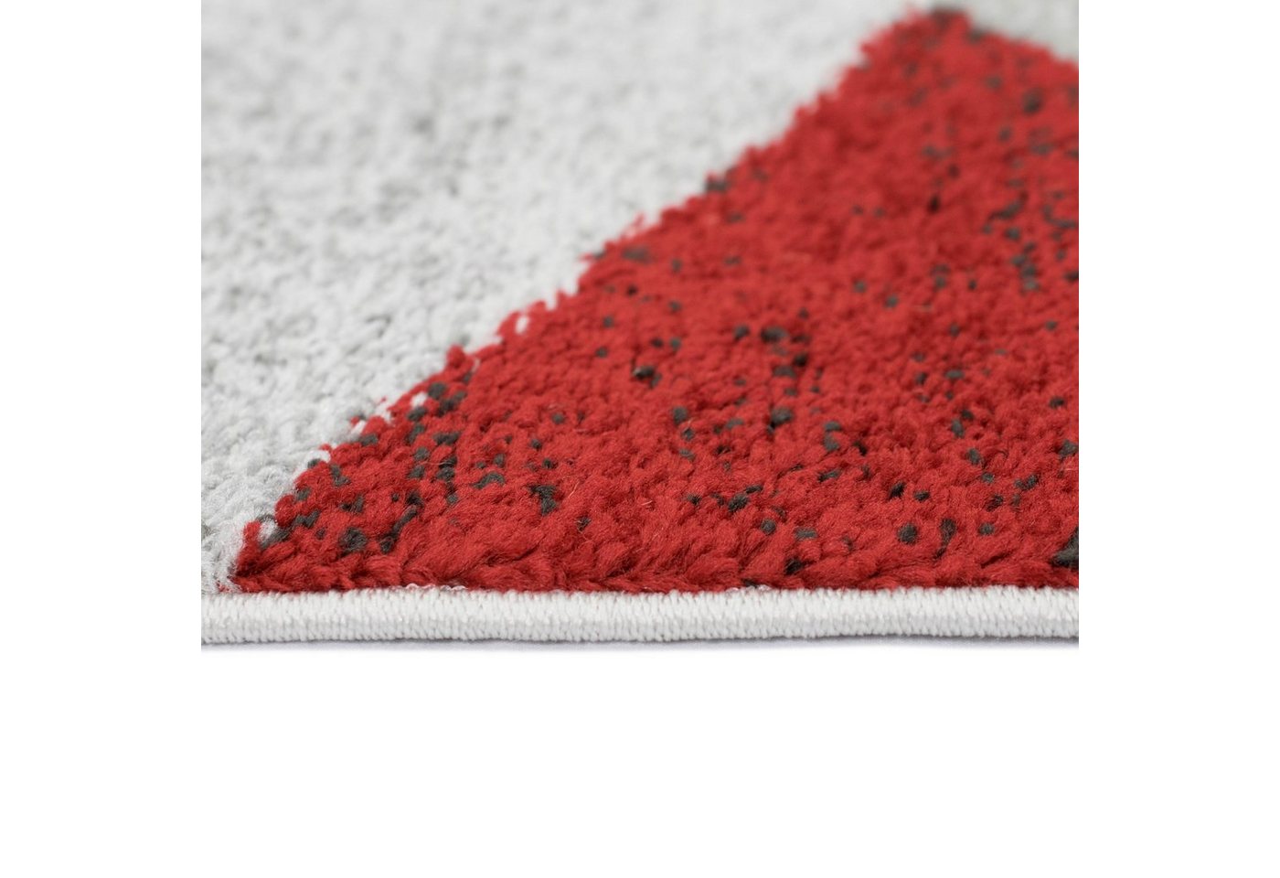 TeppichHome24 Teppich Moderner Teppich mit geometrischen Muster grau rot, rechteckig – Bild 4 von 5