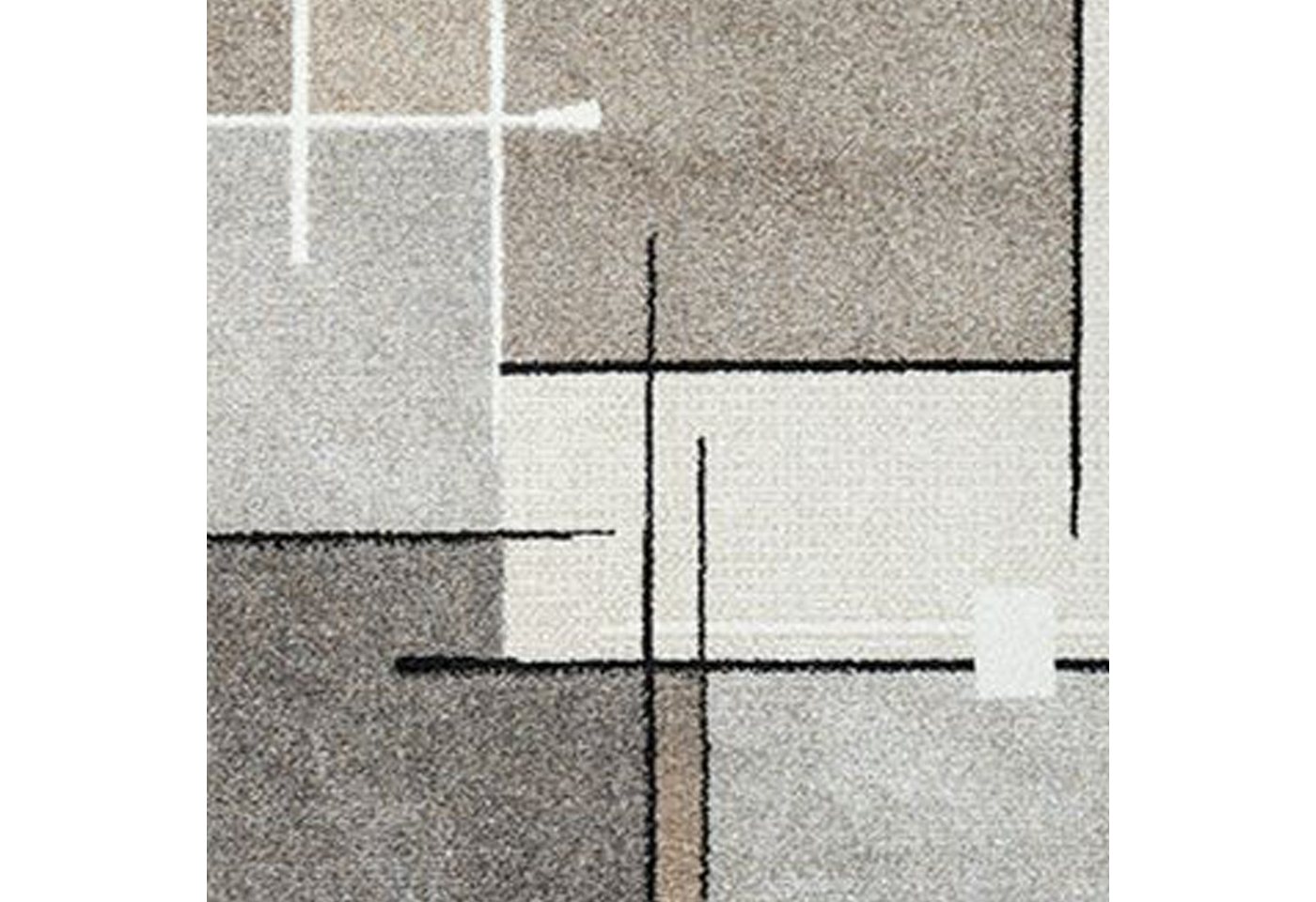 TeppichHome24 Teppich Moderner Teppich mit grafischem Muster in Beige, Grau & Creme, rechteckig – Bild 5 von 5