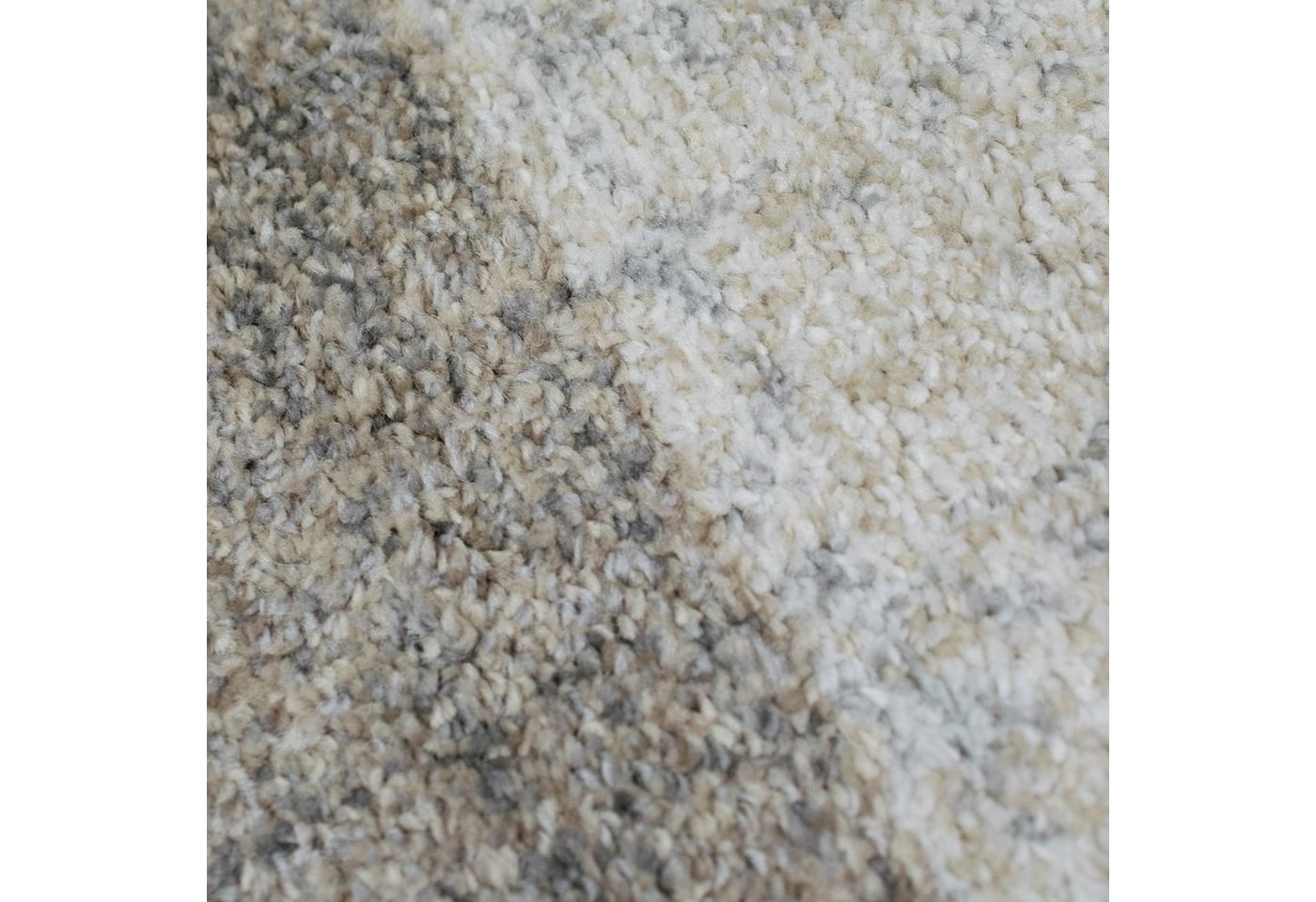 TeppichHome24 Teppich Moderner Teppich mit quadratischen Mustern grau beige, rechteckig – Bild 3 von 5