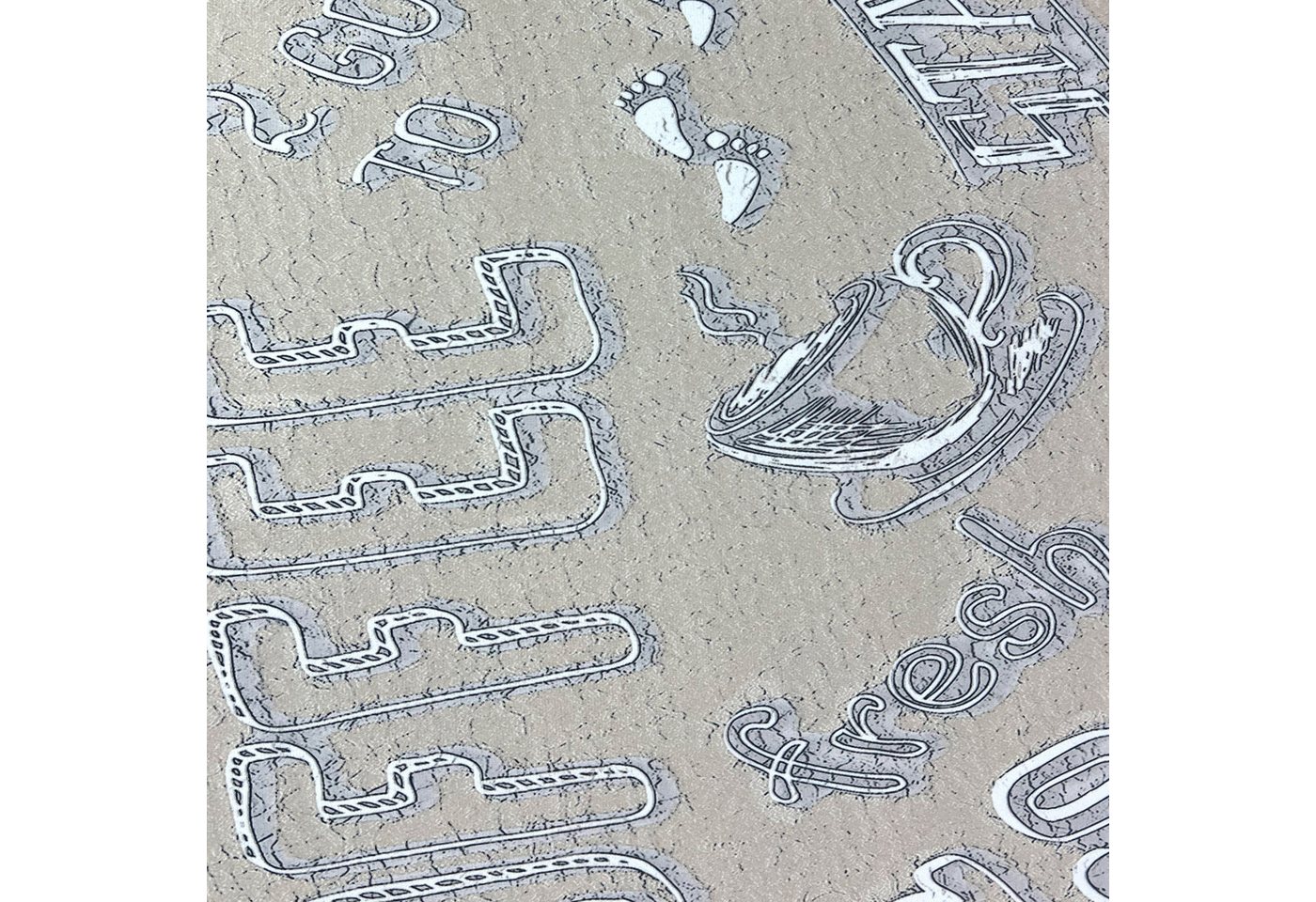 TeppichHome24 Teppich Waschbarer Küchen-Teppich mit „Coffee“ Schriftzug in weiß, rechteckig, Höhe: 5 mm – Bild 5 von 5