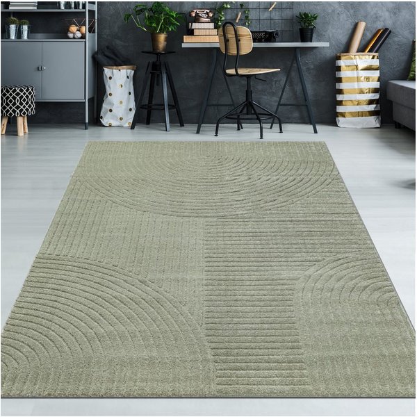 TeppichHome24 Teppich Teppich Wohnzimmerteppich 3D-Effekt, rechteckig, Höhe: 14 mm, pflegeleicht, robust, langlebig, hoch-tief-struktur, 3-D Effekt