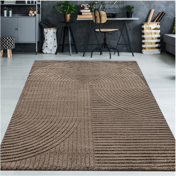 TeppichHome24 Teppich Teppich Wohnzimmerteppich 3D-Effekt, rechteckig, Höhe: 14 mm, pflegeleicht, robust, langlebig, hoch-tief-struktur, 3-D Effekt