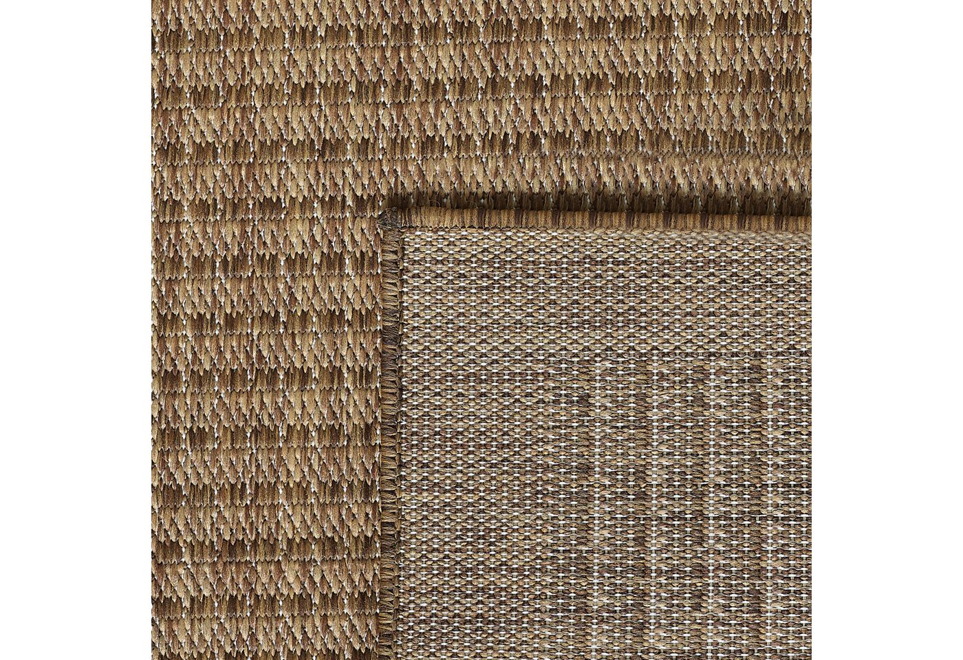 Teppium Outdoorteppich Unicolor - Einfarbig, Rechteckig, Höhe: 5 mm, Teppich Wetterfest Balkon Küchenteppich Flachgewebe Sisaloptik – Bild 4 von 5