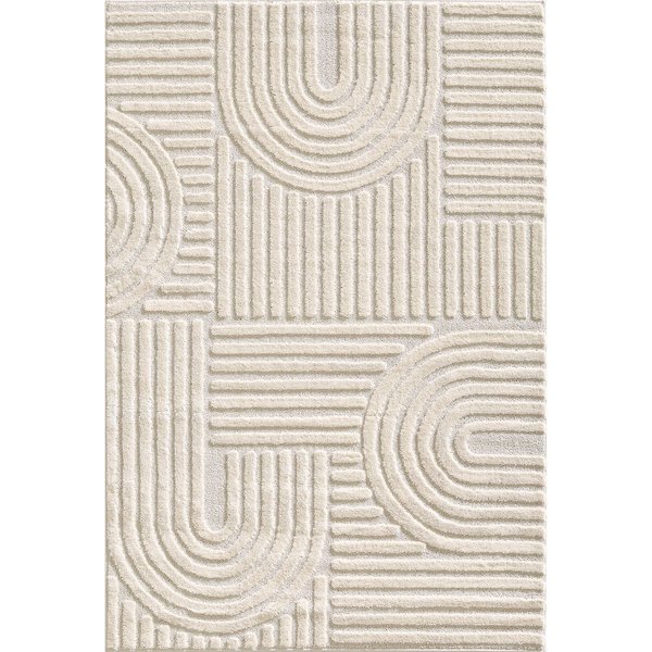 Teppium Teppich Boho-Design, Rund, Höhe: 20 mm, Teppich Wohnzimmer Skandinavisches Boho Teppich Hoch-Tief Effekt