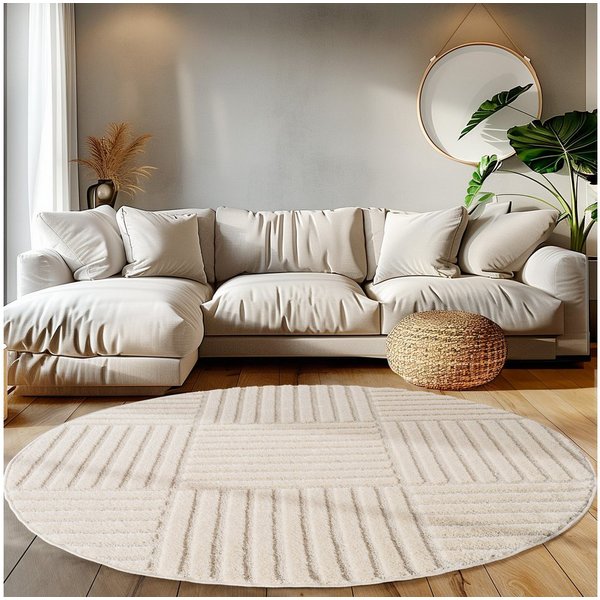 Teppium Teppich Boho-Design, Rechteckig, Höhe: 20 mm, Teppich Wohnzimmer Boho Design 3D Optik Skandinavische Stil