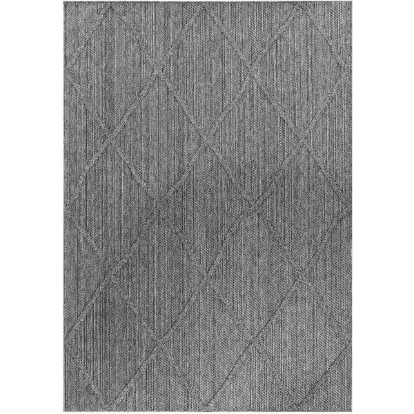 Teppium Teppich Boho-Design, Rechteckig, Höhe: 8 mm, In& Outdoor Teppich Grau Boho Design für Küchen Balkon Terrasse Garten