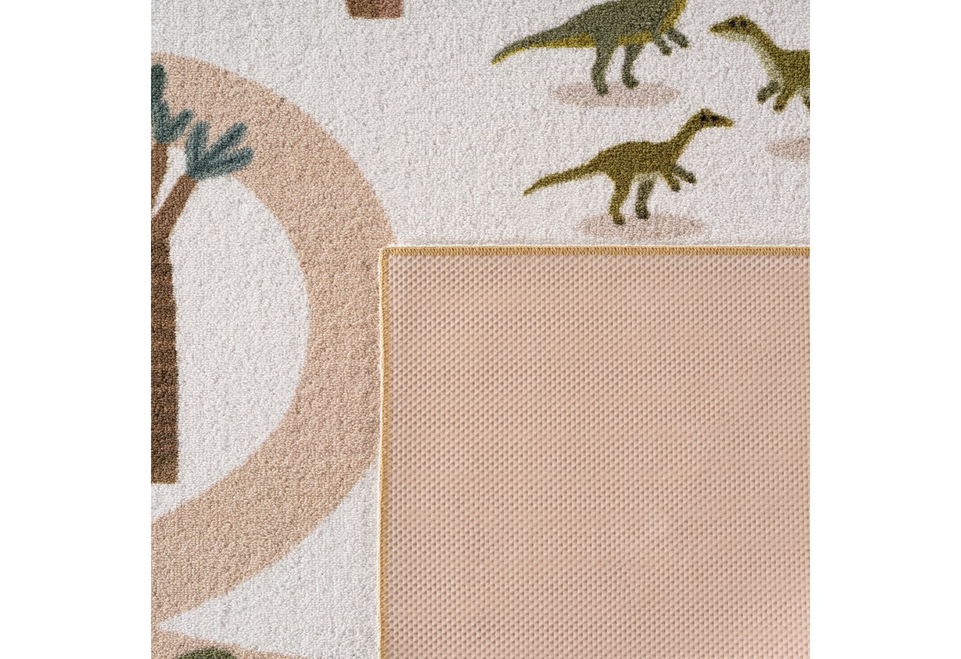 Teppium Teppich Bunte Dino Welt, Rund, Höhe: 5 mm, Teppich Kinderzimmer – Bild 4 von 5